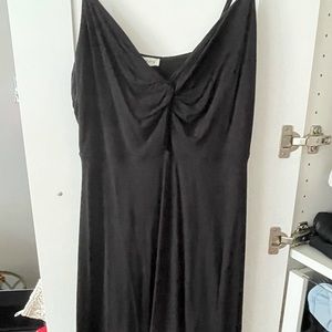 Black short summer front cutout dress